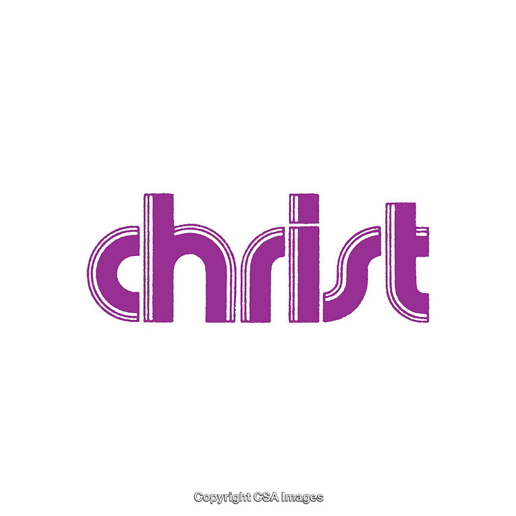 Purple Stylized Text Depicting the Word 'Christ' on a White Background
