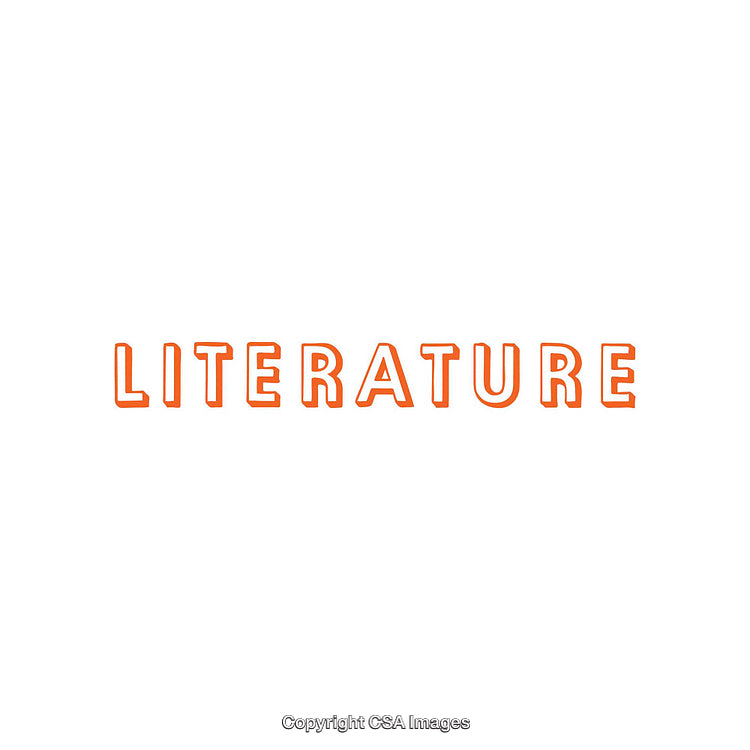Minimalist Typography Image Featuring the Word Literature in Orange Text