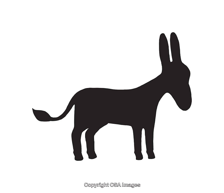 Silhouette of a Donkey Icon in Black on White Background