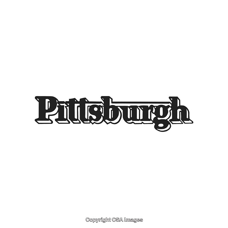 Vintage Styled Pittsburgh Typography in Black and White Vector Design