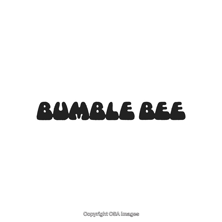 Typography Illustration of Bold Bubble Letters Saying Bumble Bee