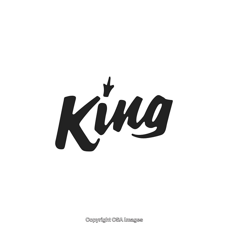 Bold Typography Featuring the Word King with Minimalist Crown Design
