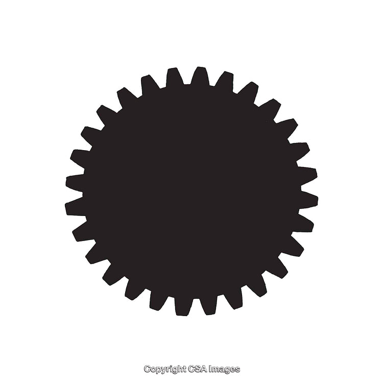 Black Gear Silhouette On White Background Industrial Icon