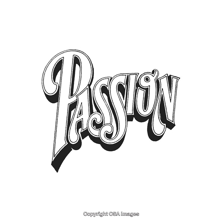 Inspirational Typography Design Featuring the Word Passion in a Stylish Font