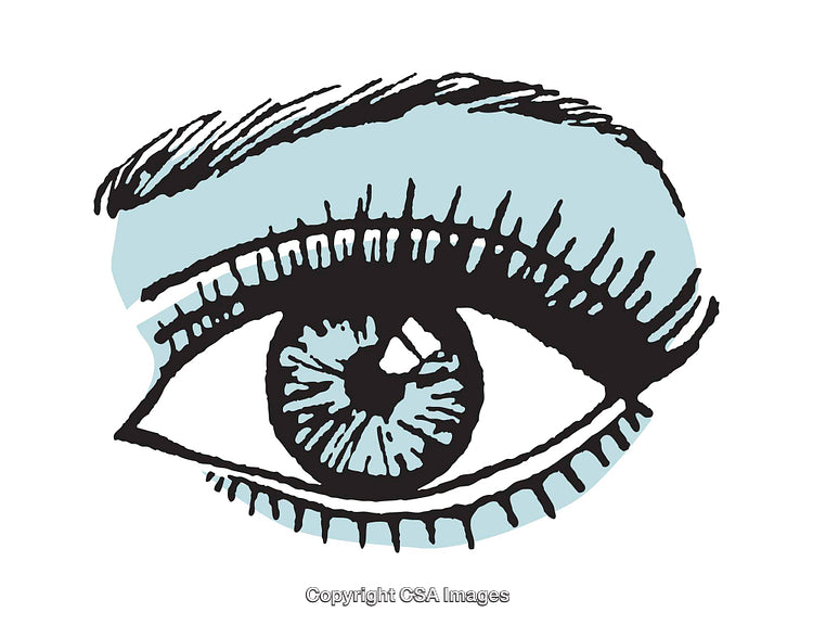 Stylized Illustration of an Eye With Expressive Details and Colors