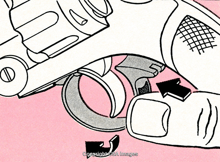 Illustration of a Revolver's Trigger Mechanism with Hand Interaction