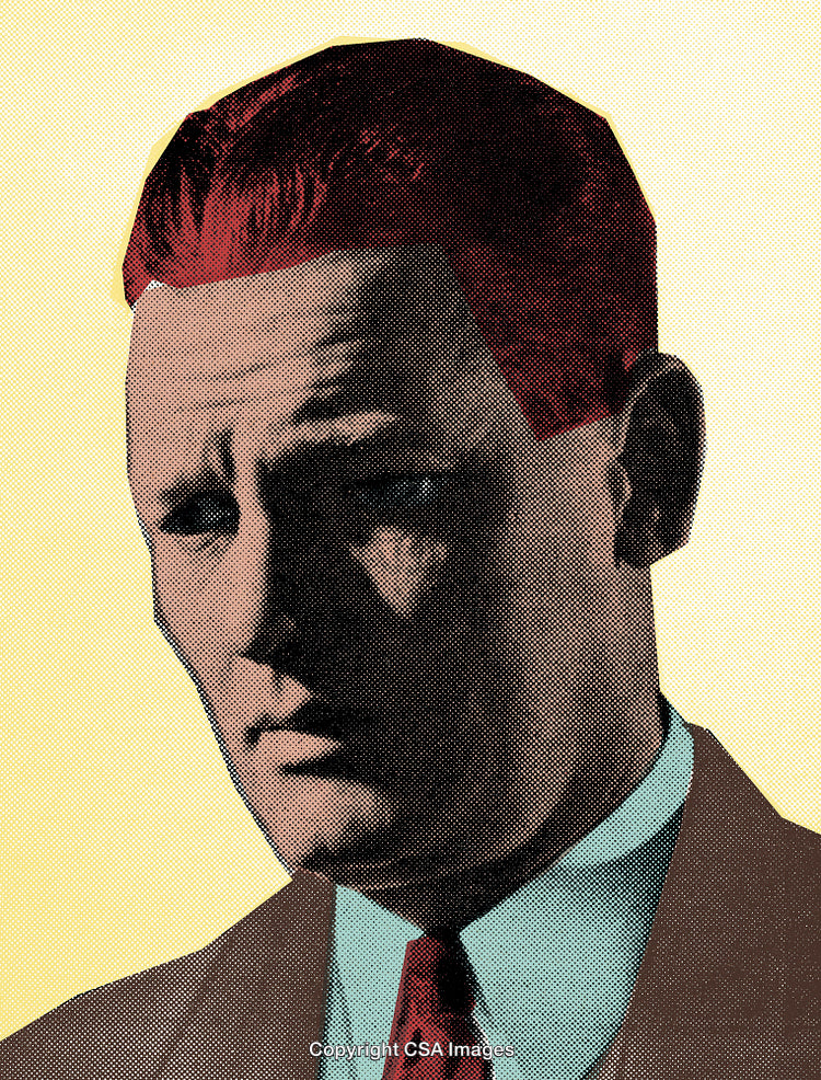 Pop Art Style Portrait of a Man in Retro Color Scheme