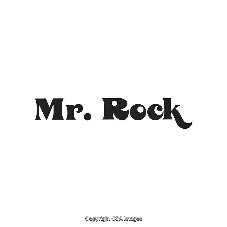 Stylized Typography Reading Mr. Rock in Bold Artistic Font Style