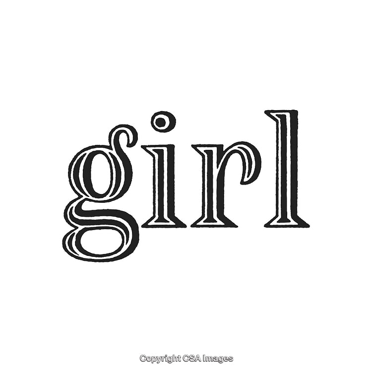 Stylish Typography Art Featuring the Word 'Girl' in Elegant Vintage Style