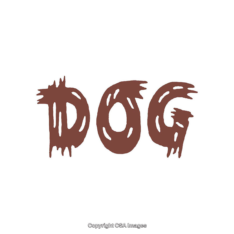 Stylized Graphic of Dog Word in Unique Artistic Font Design