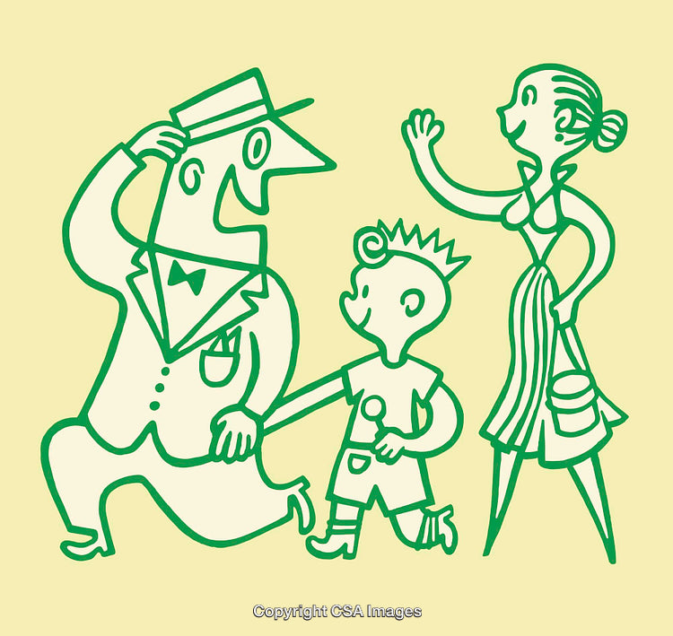 Cheerful Family Gathering Featuring Playful Cartoon Characters