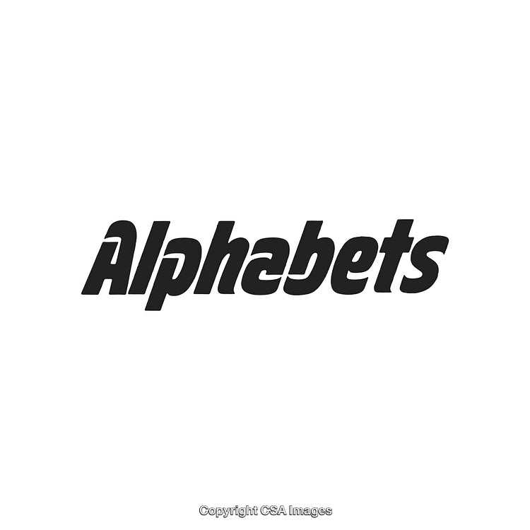 Bold Stylized Logo Typography Featuring the Word 'Alphabets' in Black Text