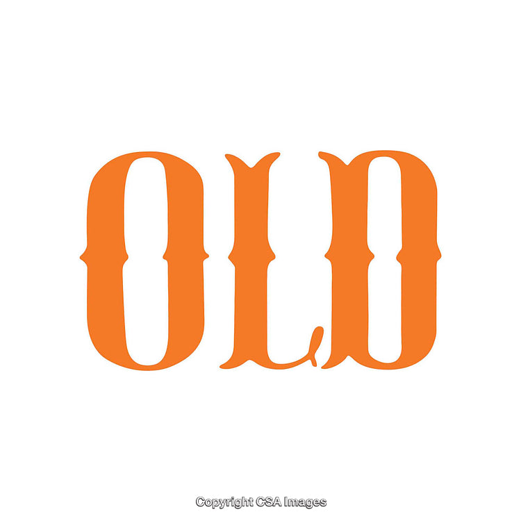 Bold Typography Design Featuring the Word 'Old' in Orange on White