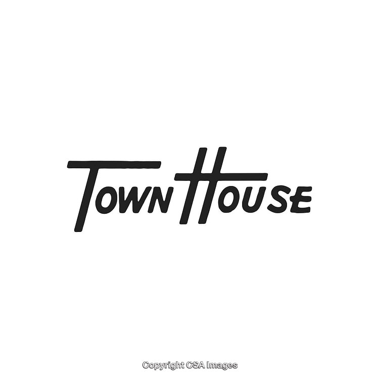 Vintage Townhouse Logo Featuring Bold Typography on White Background