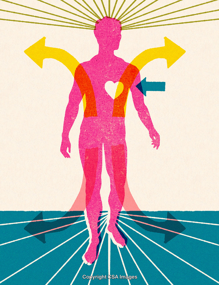 Conceptual Illustration of Human Decisions and Thought Processes