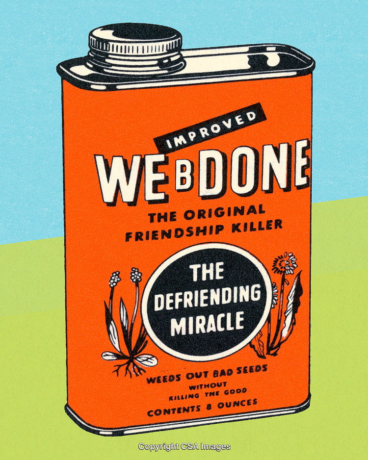 Retro Satirical Artwork Lampooning Social Media and Friendships