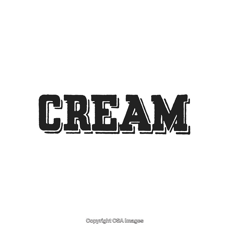 Vintage Typography Design With the Word Cream on White Background