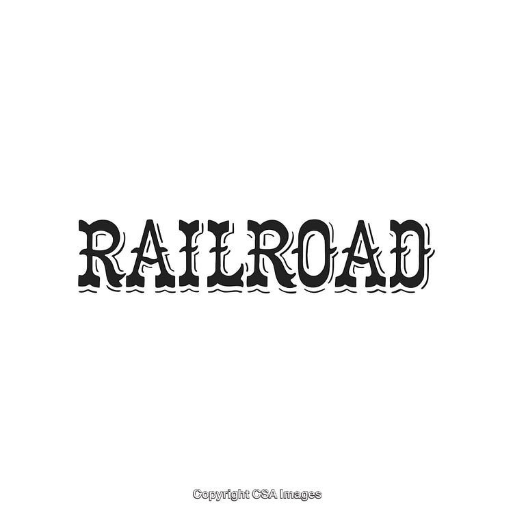 Vintage Railroad Text in Bold Western Lettering Style