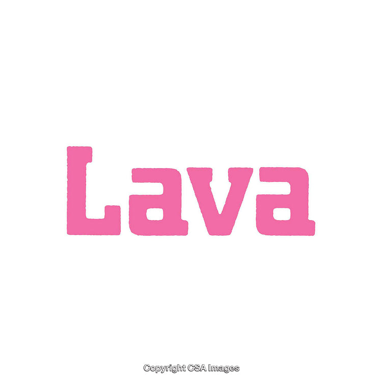 Pink Text "Lava" on a White Background in a Bold Typeface