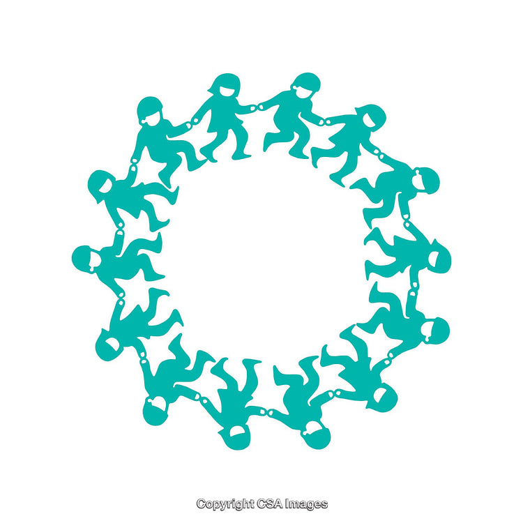 Circle of Children Holding Hands Representing Unity and Cooperation