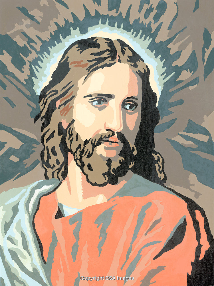 Illustration of Jesus in Paint by Numbers Artistic Style