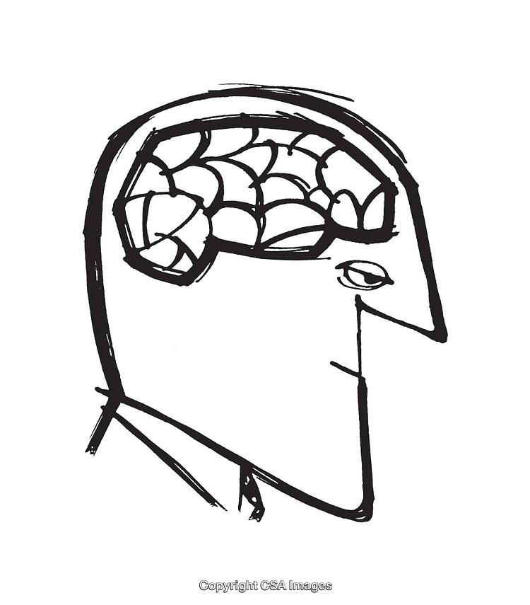Abstract Line Art Depiction of a Conceptual Human Mind Structure
