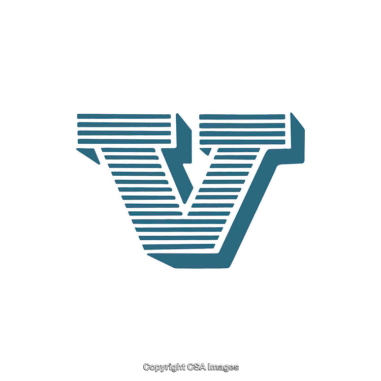 Stylized Vector Illustration of the Letter V in Unique Design