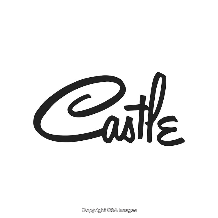 Stylized Modern Typeface Featuring the Word 'Castle' in Elegant Black Script