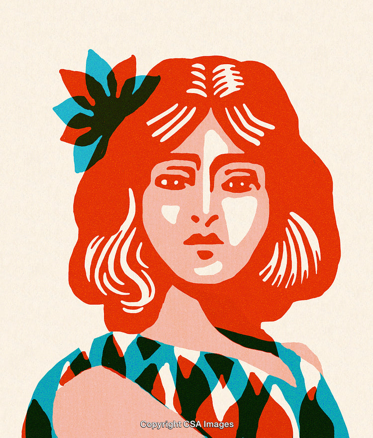 Abstract Portrait of a Woman in Vibrant Artistic Colors
