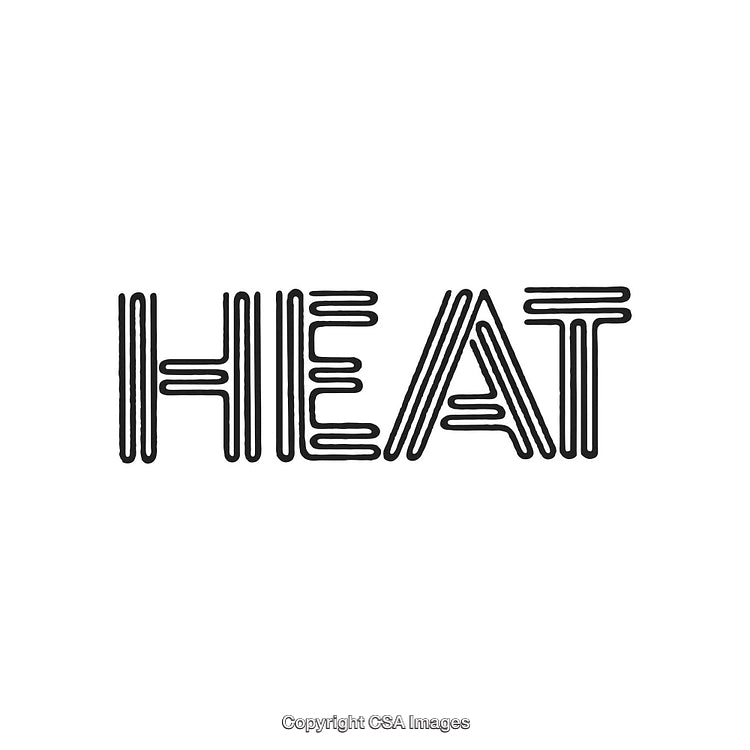 Modern Line-Styled Word Art With the Text 'HEAT' in Bold Lines