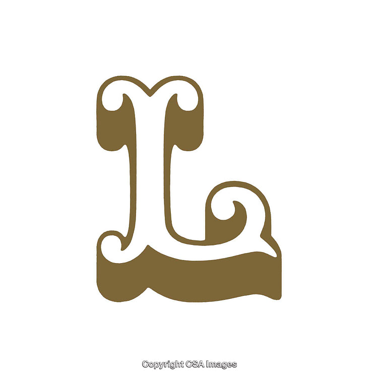 Stylized Letter L in Decorative Ornate Typography Design
