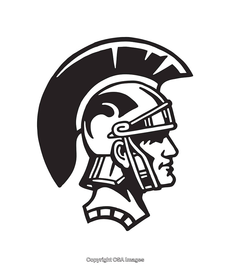 Black and White Line Art of a Roman Soldier Profile Illustration