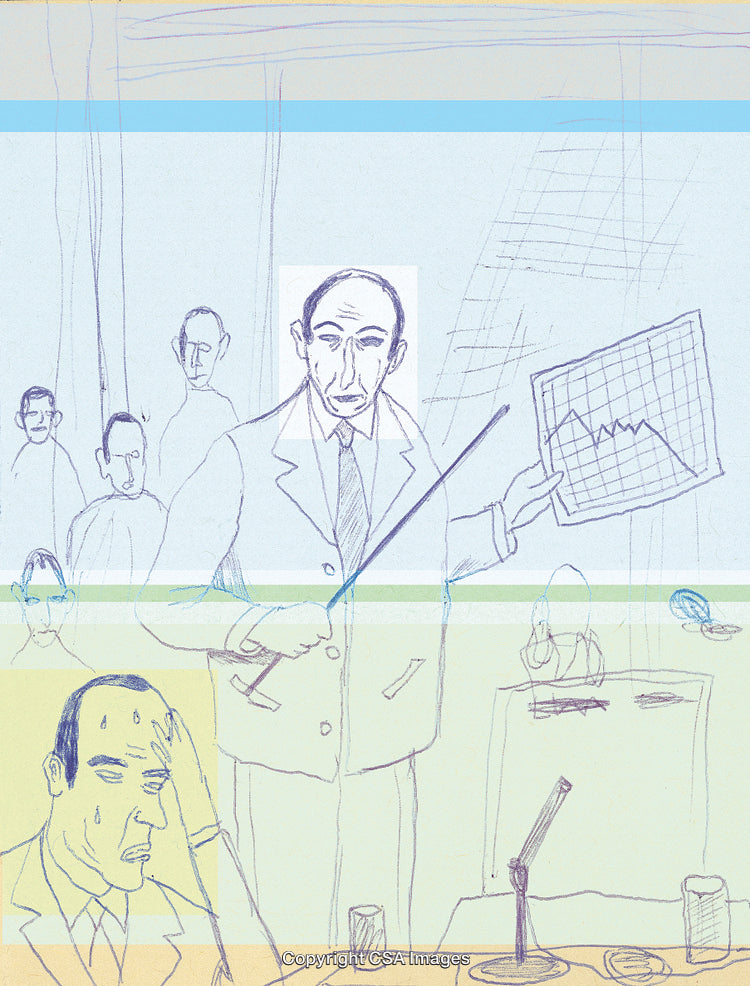 Business Presentation Featuring Graph Analysis and Audience Interaction