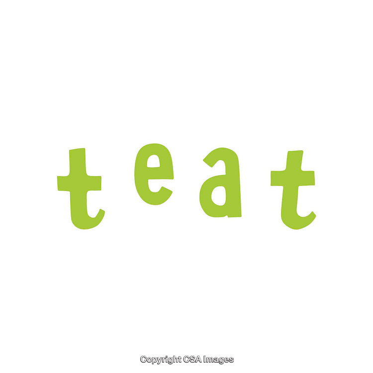 Playful Typographic Design Featuring Green Letters on White Background