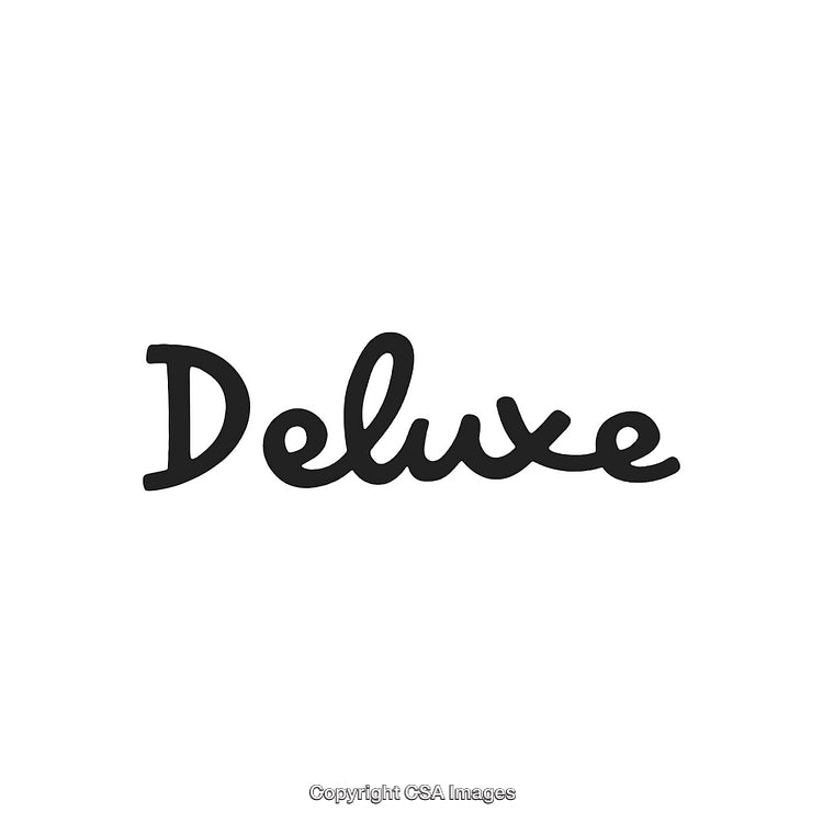 Stylish Black and White Deluxe Handwritten Logo on White Background