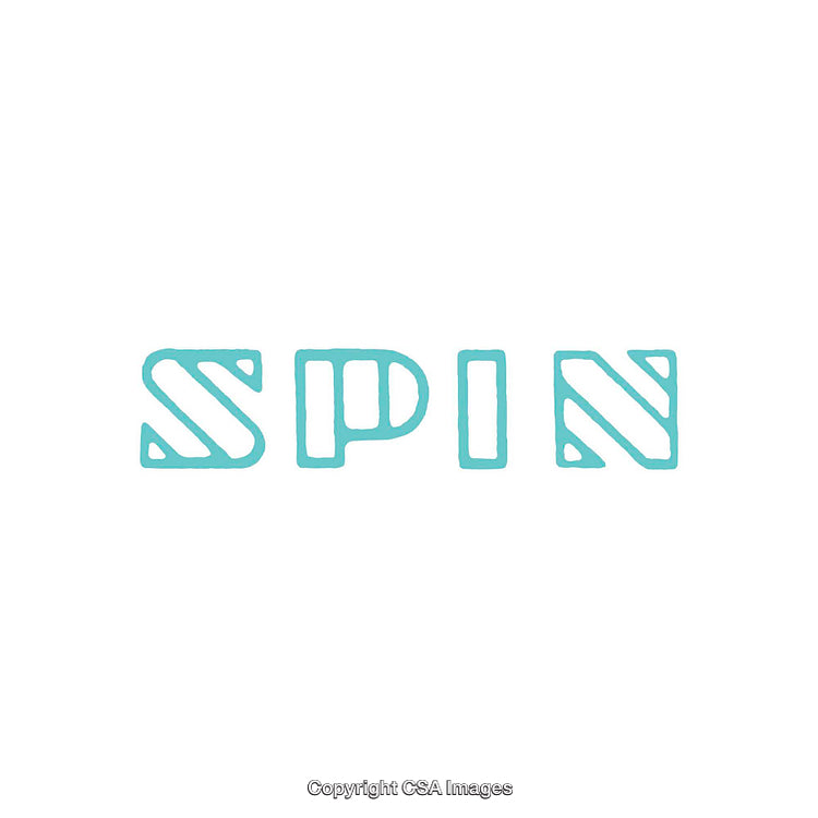 Creative Typography Design Showcasing the Word 'Spin' in Bold Stylized Font