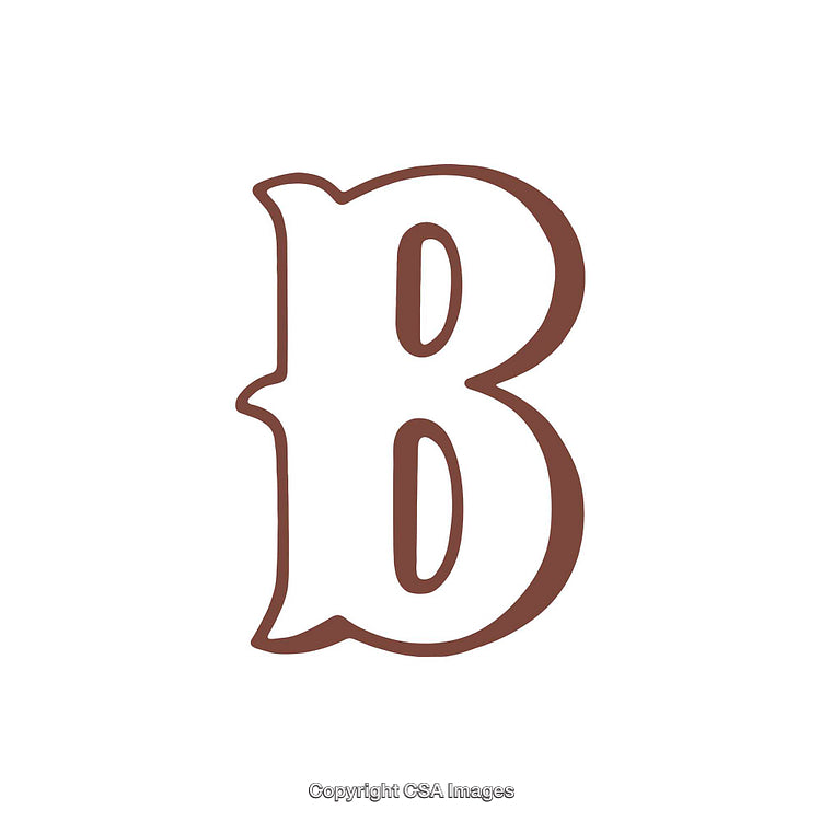 Brown Stylized Letter B on a Simple White Background