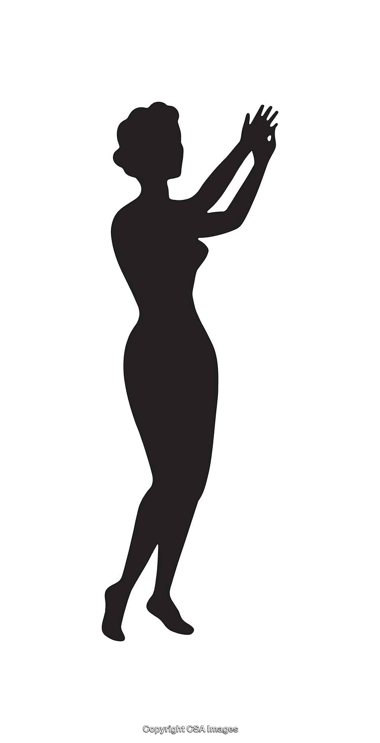 Silhouette of a Standing Woman in a Graceful Pose