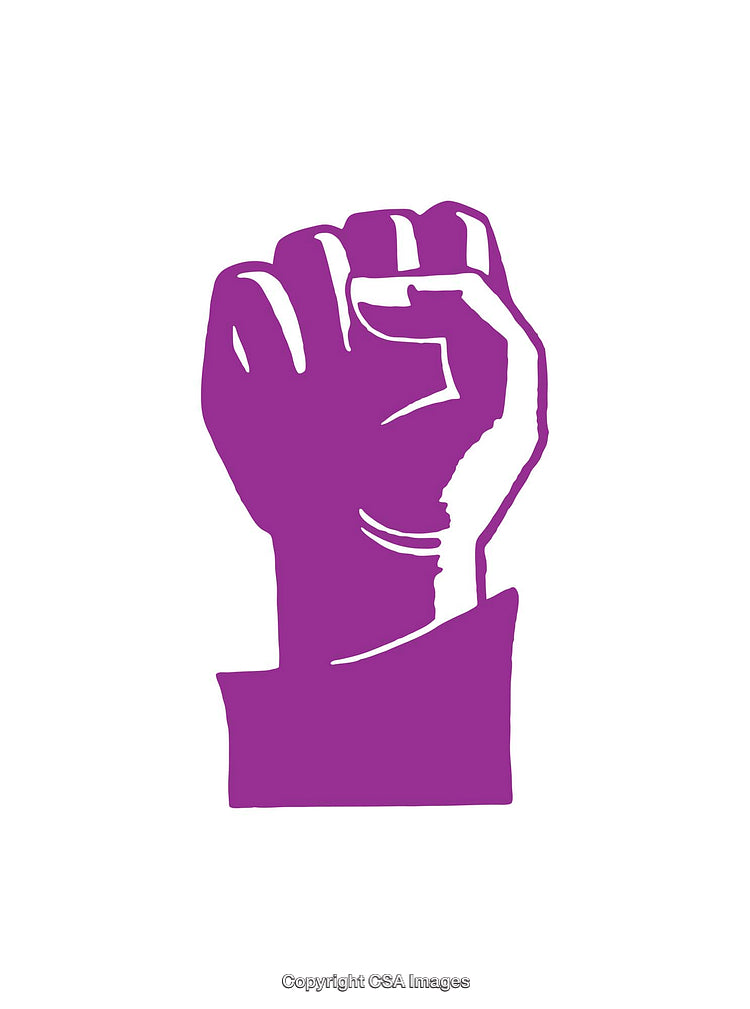 Purple Raised Fist Icon Representing Strength and Solidarity