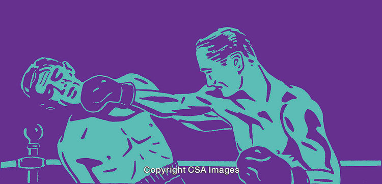 Illustration of a Boxing Match with Vintage Pop Art Style