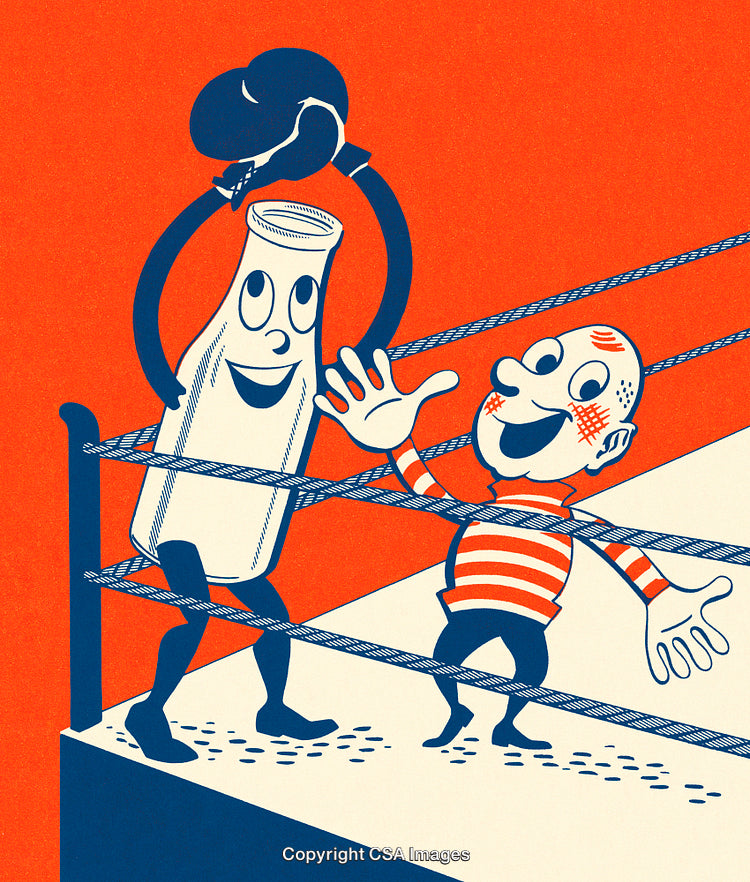 Vintage Illustration of Boxing Characters in a Dramatic Setting