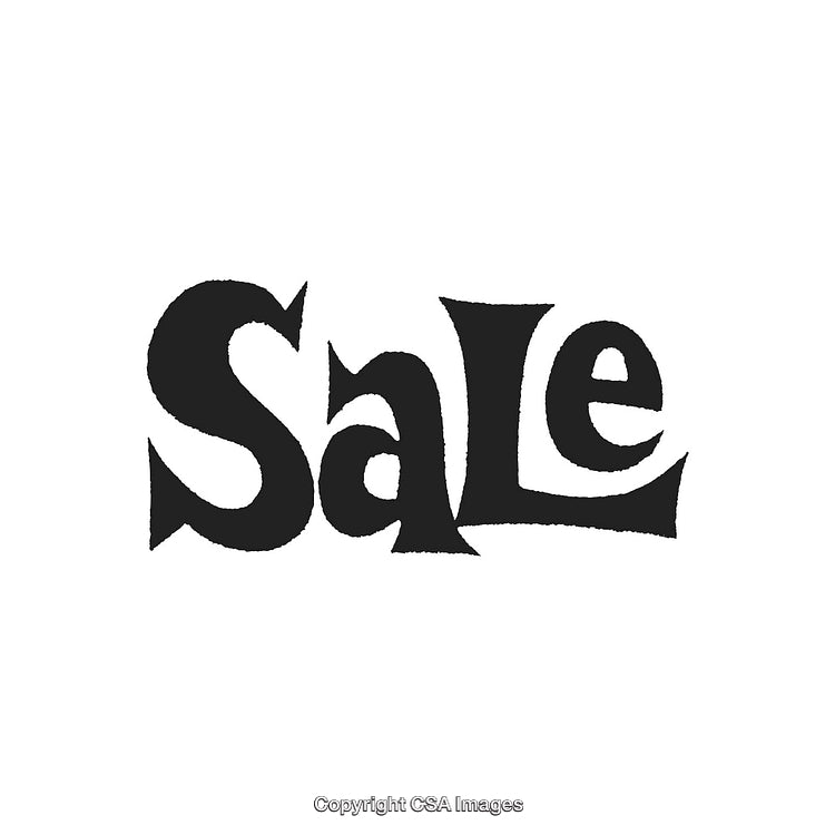 Stylized Black Sale Text on White Background for Retail Promotions
