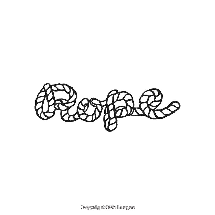 Rope Typography Art Scripted in Bold Twisted Nautical Rope Design