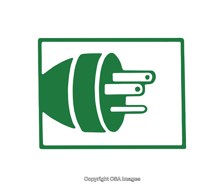Green Technology Icon Representing Eco-Friendly Energy and Electrical Connection