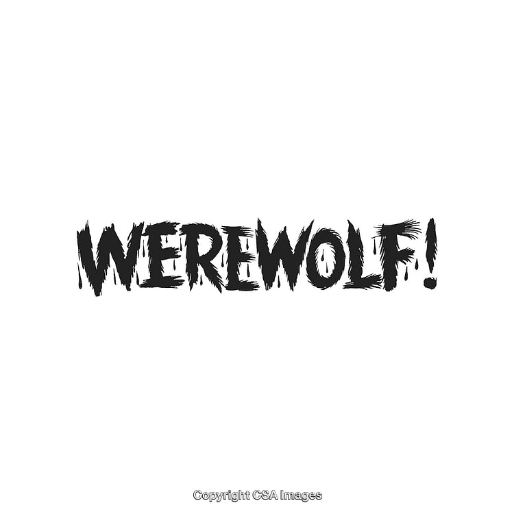 Scary Text Typography Depicting Werewolf in a Dark and Bold Font