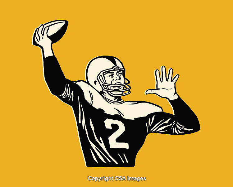 Illustration of a Football Player Preparing to Make a Pass
