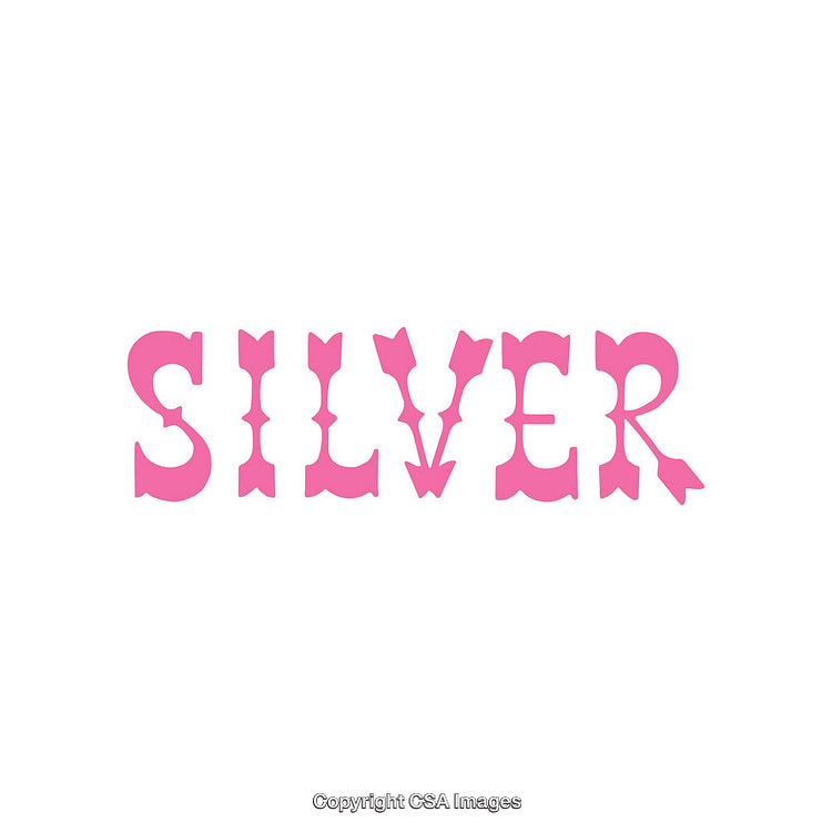 Creative Pink Typography Design Spelling Silver in Stylish Lettering Style