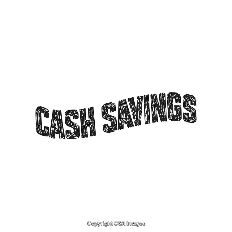Cash Savings Text Message on a White Background in a Rustic Font