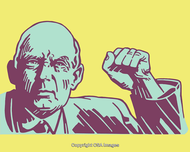 Bold Graphic Illustration of Determined Individual With Raised Fist in Pop Art Style