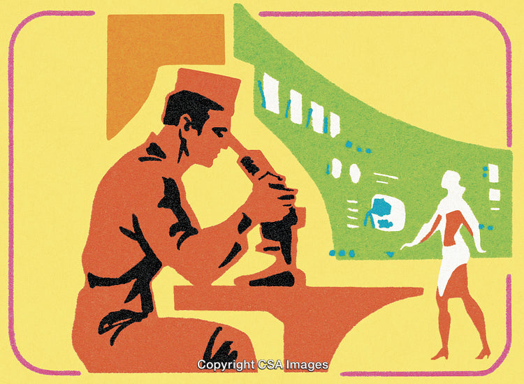 Scientist Examining Through Microscope with Futuristic Medical Interface in Background